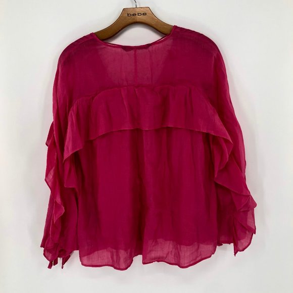 Zara Princess-like V-Neck Button Down Blouse - Picture 4 of 10